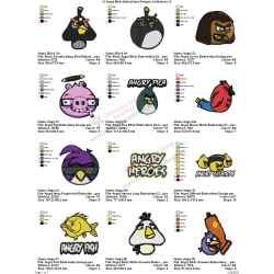 12 Angry Birds Embroidery Designs Collections 12
